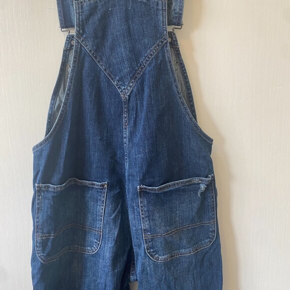 m1858 Women's Overalls Distressed Ripped Denim Dark Blue Size M - Picture 7 of 11